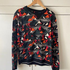 Scotch & Soda Mountain Print Crewneck Sweatshirt Orange Green Black